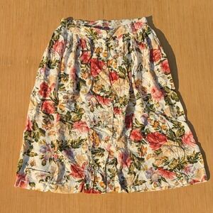 Vintage‎ Capacity Skirt 90's Midi Petites Floral Cottage Womens Petite Medium